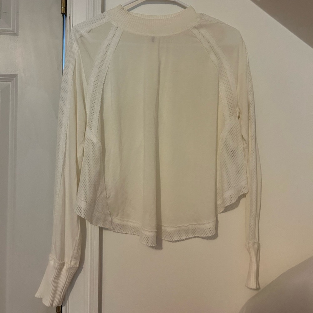Free People Movement Off-White Sheet Long Sleeve with Open Back
